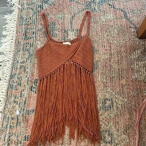 Fringe boho crochet top